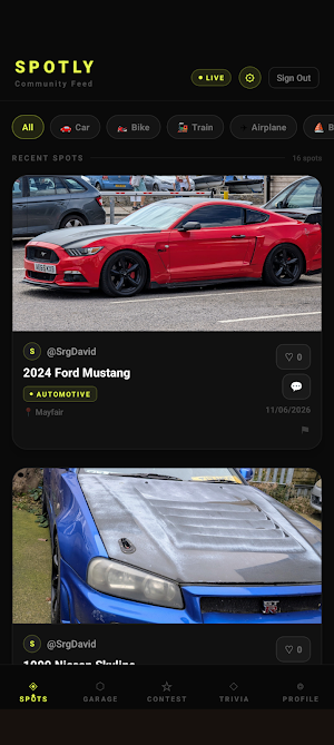 Spotly - Car Spotting Screenshot 0