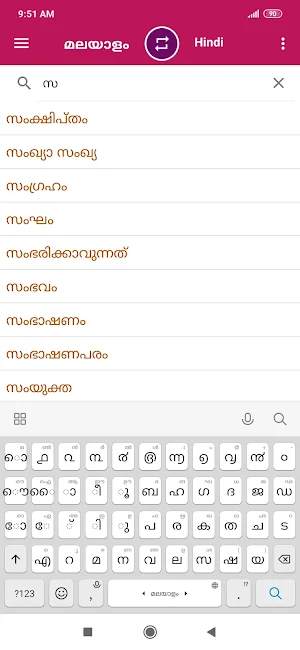 Malayalam Hindi Dictionary Screenshot 3