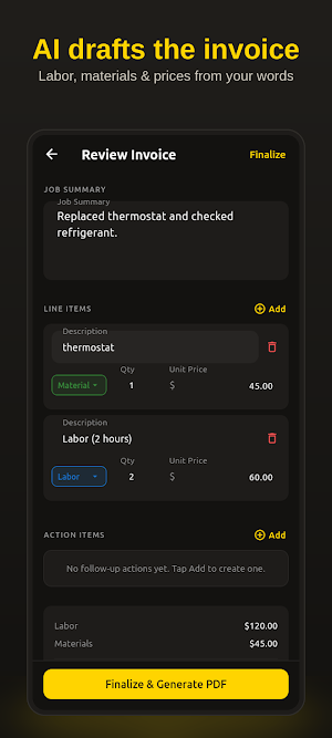 Voice To Task CRM: AI Invoice Screenshot 1
