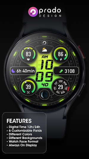 PRADO 74 Digital Watch Face Screenshot 2