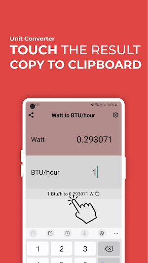 Watt to BTU-hour Converter Screenshot 2