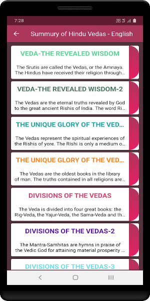 Summury of Hindu Vedas - English Screenshot 0