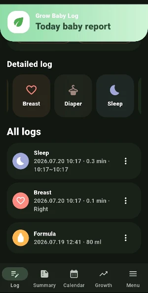 Baby Tracker - Baby Grow Screenshot 1