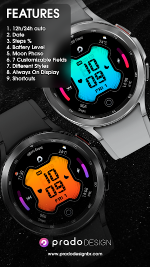 PRADO X9 - Digital Watch Face Screenshot 1