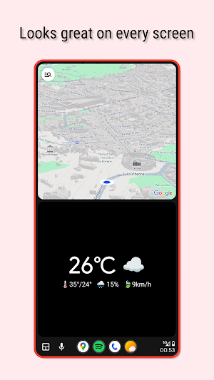 Weather Clock for Android Auto Screenshot 3