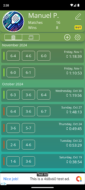 PadelTracker Screenshot 2