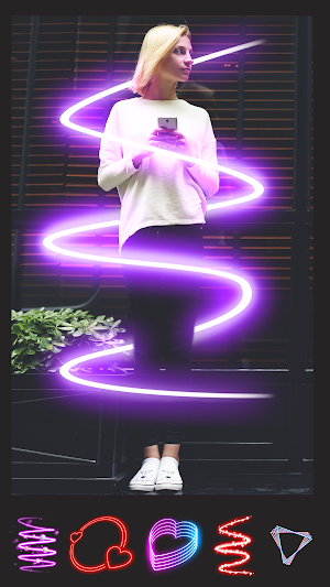 Instasquare Photo Editor: gradient Neon Line Art Screenshot 3