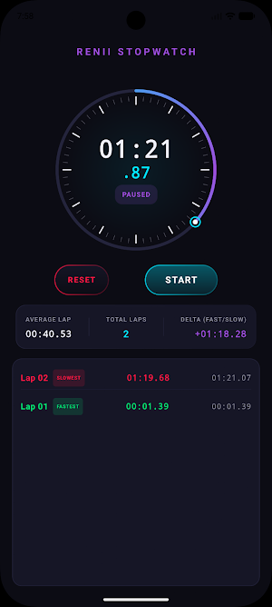 RENII Stopwatch Screenshot 2