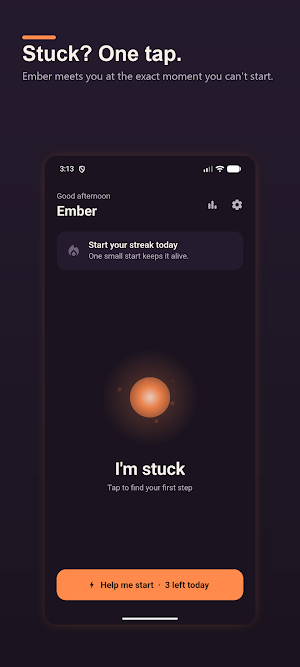 Ember: ADHD Focus & Starter Screenshot 0
