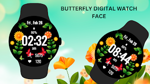 Butterfly Digital Watch Face Screenshot 1