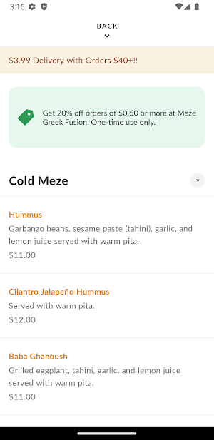 Meze Delivery Screenshot 2