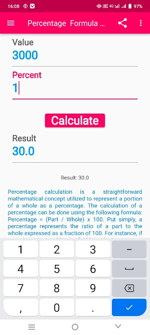 Percentage Formula Calculator Screenshot 3