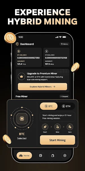 Crypto mining farm - BTC, ETH Screenshot 1