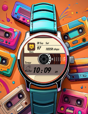Cassette Wear OS Watch Face Screenshot 3