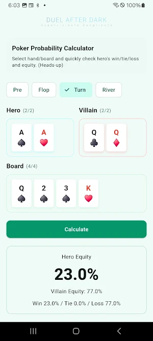 DAD Probability Calculator Screenshot 2