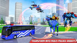 US Police Bus Transmute Robot shooting Game Screenshot 1