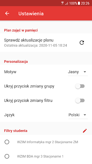 WZIM Schedule Screenshot 1