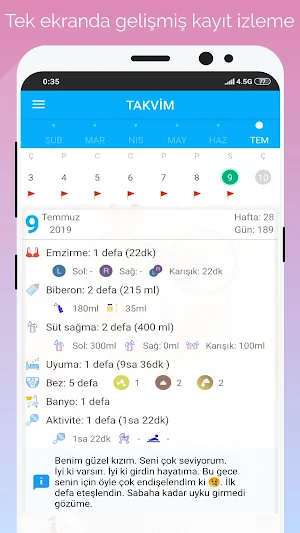 Gün Gün Bebek Bakımı, Gelişimi, takibi, beslenme Screenshot 3