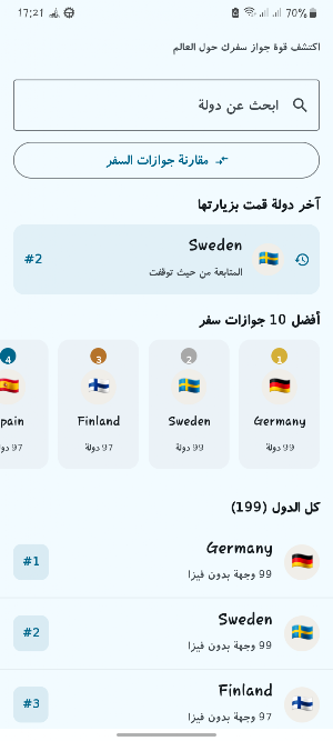 Passport Index مؤشر جواز السفر Screenshot 0