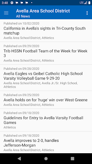 Avella Area School District Screenshot 2