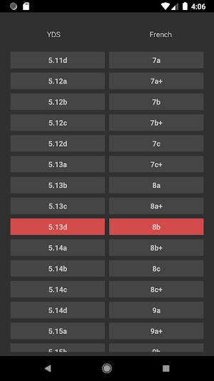 Climbing Grade Converter Screenshot 2