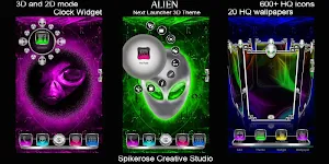 Alien 3D Next Launcher theme Screenshot 1