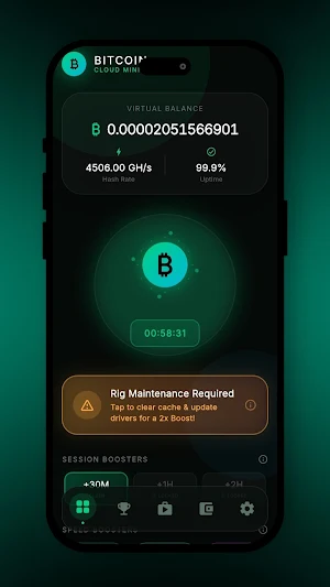 BTC Cloud Mining Screenshot 2