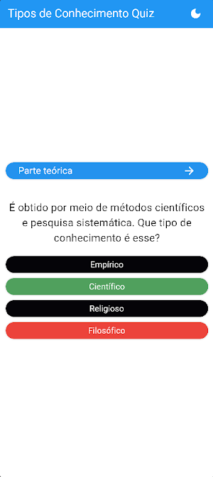 Tipos de Conhecimento Quiz Screenshot 2