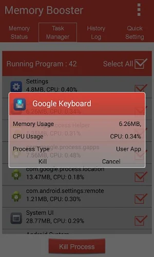 Memory booster + Ram Cleaner Screenshot 3
