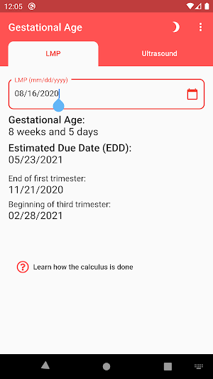 Gestational Age (baby's age) Screenshot 1