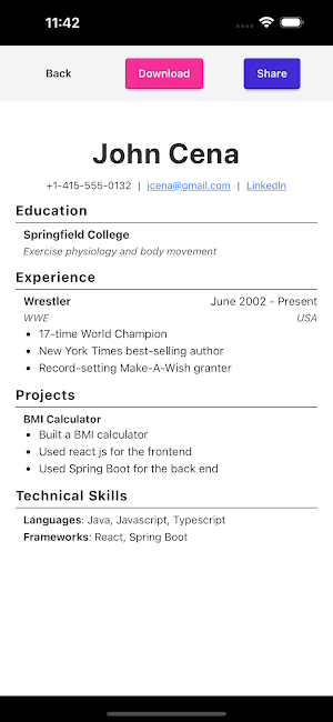Resume Maker 9000 - PDF CV Screenshot 0