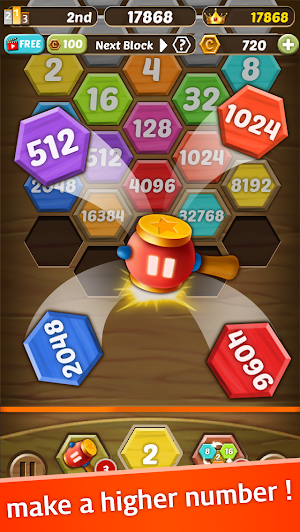 Shoot Number 2048 - Hexa Bubble Shooter Screenshot 2
