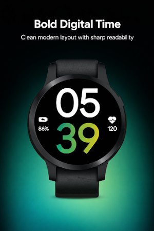 Modern Bold Digital WatchFace Screenshot 0