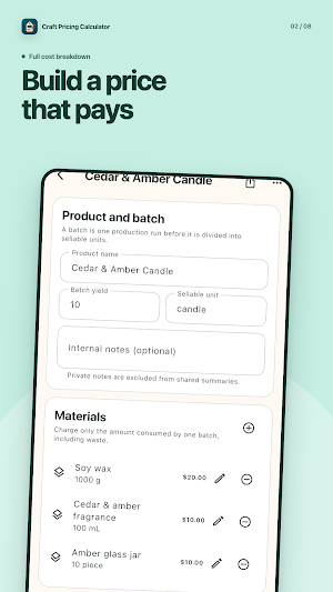 Craft Pricing Calculator Screenshot 1