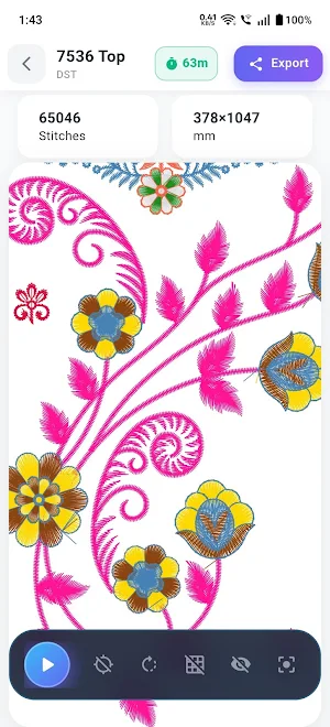 DST Embroidery Design Viewer Screenshot 1