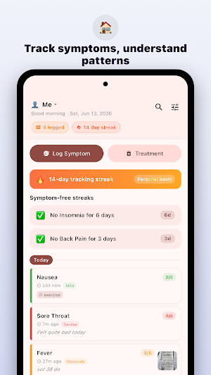 Symtom Log Screenshot 0