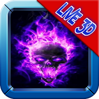 Blue Fire Skull Live Wallpaper