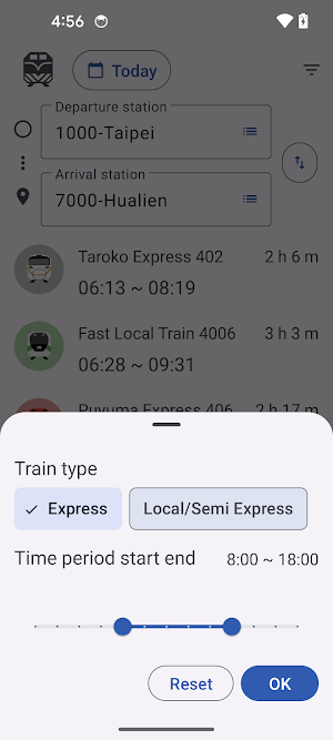 Taiwan railway schedule Screenshot 3