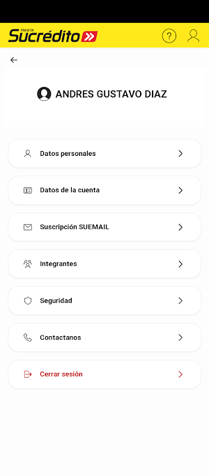 Tarjeta Sucredito Screenshot 2