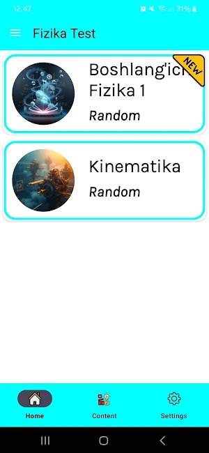 Fizika Test Screenshot 1