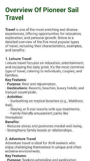 Pioneer Sail Travel Screenshot 0
