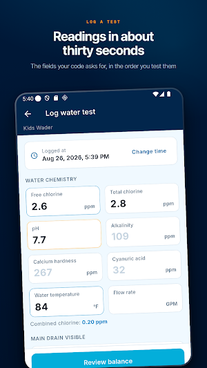 AquaProof: Commercial Pool Log Screenshot 3