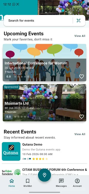 Qutana Events Management Screenshot 1