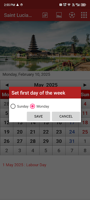 Saint Lucia Calendar 2025 Screenshot 3