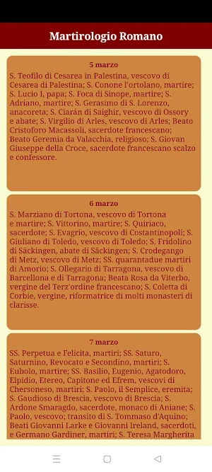 Calendario liturgico Screenshot 2