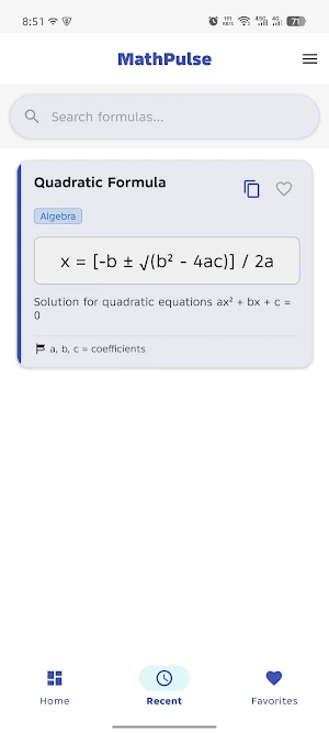 MathPulse: Quick Formulas Screenshot 3