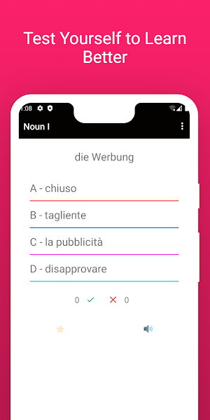 Practice Italian German Words Screenshot 3