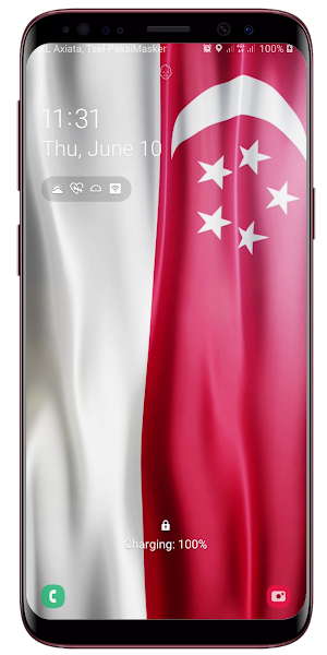 Singapore Flag Live Wallpaper Screenshot 3