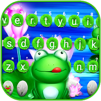 Cute Frog 3D Keyboard Backgrou