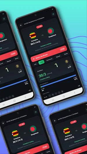CricOne Live Stream - Score Screenshot 1